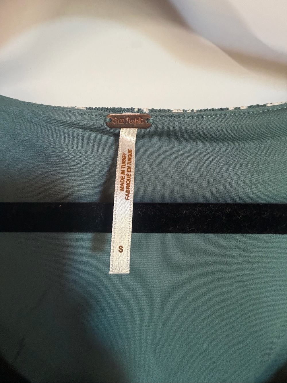 Free People Teal Floral Square-Neck Crop Top - Picture 6 of 6